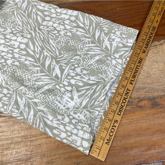 Christian Siriano Linen Wide Leg Pants Tropical Print High Waist Size M Vacation - Picture 6 of 10